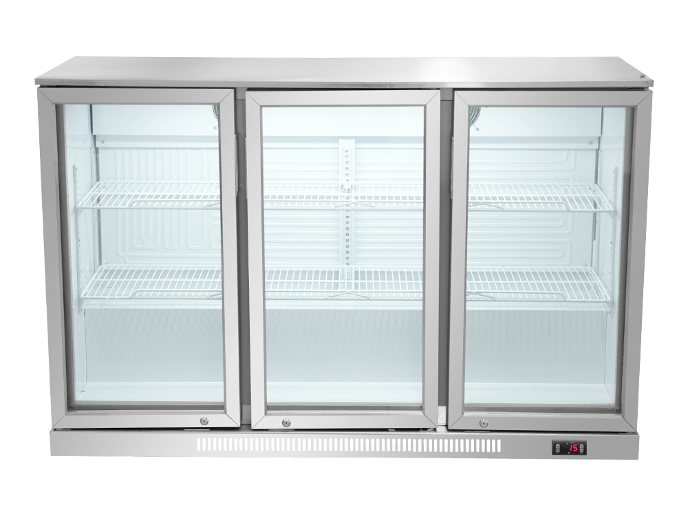 Three-Door  Stainless Steel Back Bar Cooler