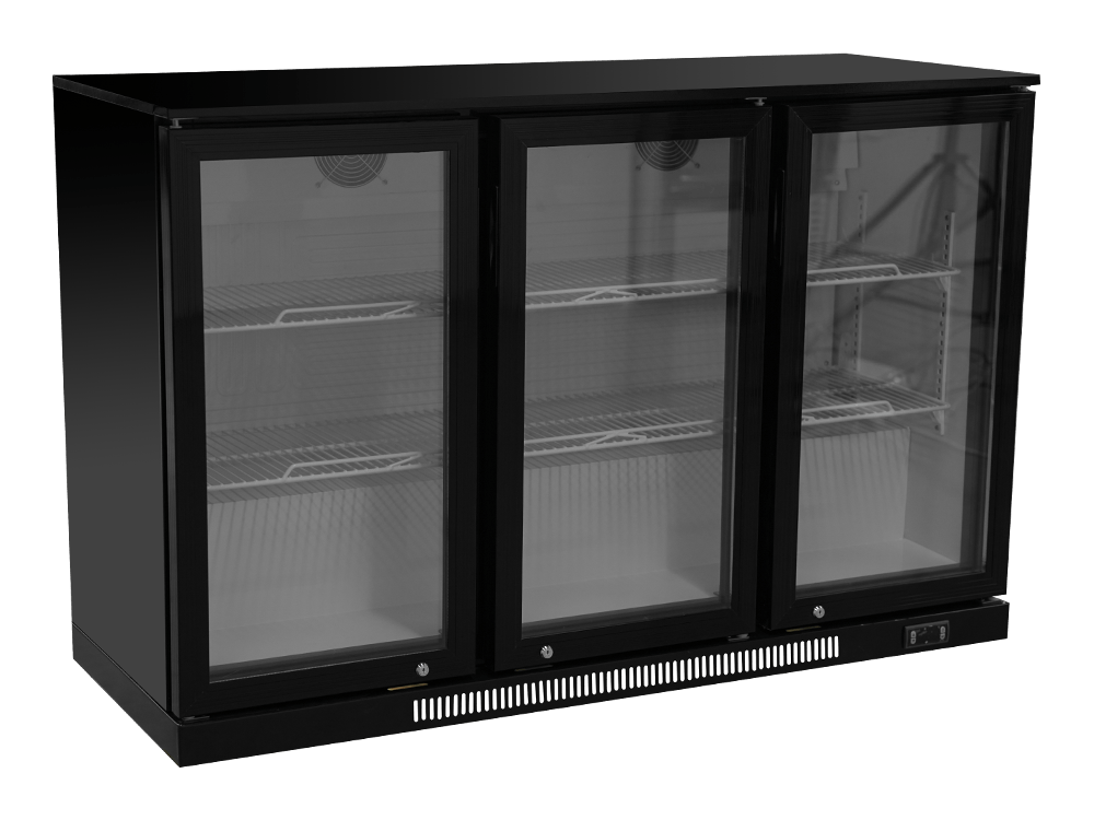 Three-door Plastic-sprayed Back Bar Cooler
