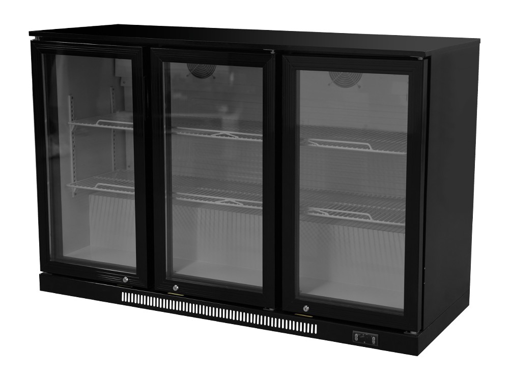 Three-door Plastic-sprayed Back Bar Cooler