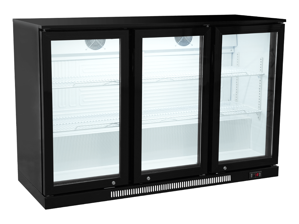 Three-door Plastic-sprayed Back Bar Cooler