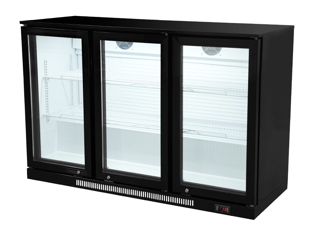 Three-door Plastic-sprayed Back Bar Cooler
