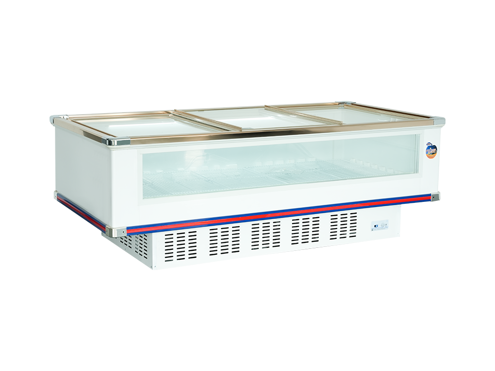 Front Transparent New White Freezer Seafood Showcase