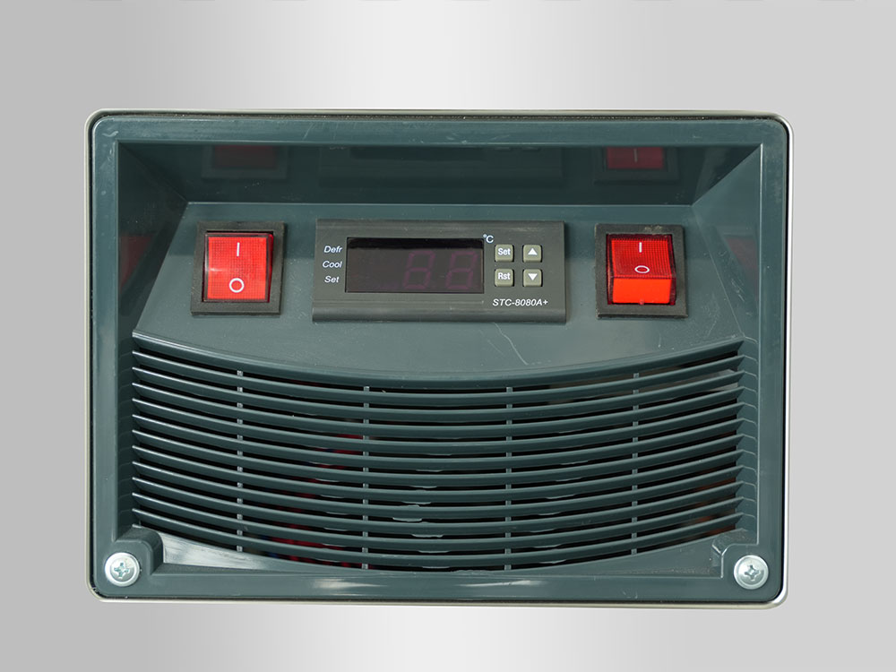 Non-magnetic dual-temperature small upright freezer