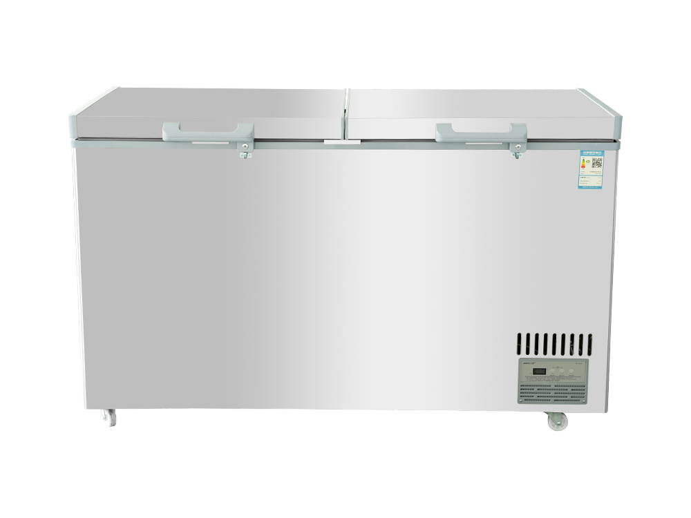 Non-magnetic dual-temperature small upright freezer